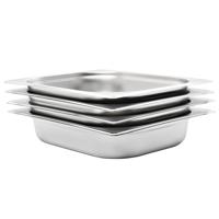 VidaXL Gastronormbakken 4 st gn 1/2 65 mm roestvrij staal - thumbnail