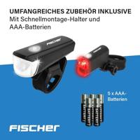 FISCHER FAHRRAD Fietsverlichtingsset LED werkt op batterijen Zwart - thumbnail