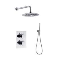 BWS Inbouw Regendouche | 20cm Stortdouche met muuruitloop met handdouche | Chroom - thumbnail