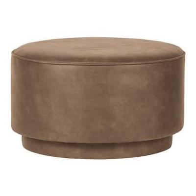 vtwonen Ronde Poef 'Coffee' Eco-leer 60cm, kleur Cognac vtwonen Ronde Poef 'Coffee' Eco-leer 60cm, kleur Cognac
