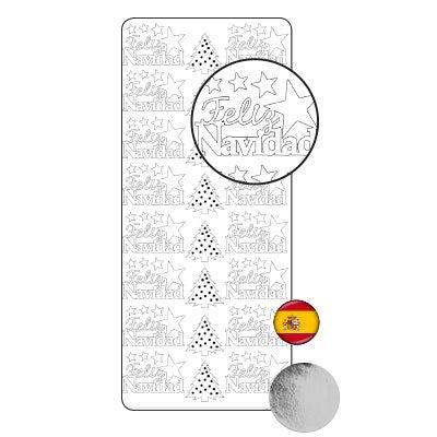 Vaessen Creative • sticker 10x23cm 10pcs zilver feliz navidad