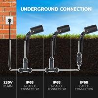 Set van 6 Spikey LED prikspots - GU10 4 Watt 345 lumen - Dimbaar - Kantelbaar - 2700K warm wit - IP65 Waterdicht - Zwart - Tuinspots - Pinspots - thumbnail