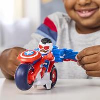 Captain America: Sam Wilson 7,5 cm actiefiguur en superbike, superheldenspeelgoed, geschikt voor kinderen vanaf 3 jaar, inclusief Iron Man en vrienden. - thumbnail