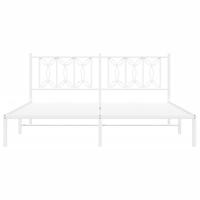 Bedframe met hoofdbord metaal wit 183x213 cm - thumbnail