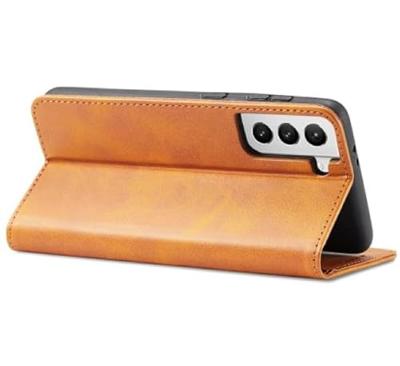 Casecentive Leren Wallet case Luxe Samsung Galaxy S21 tan