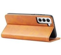 Casecentive Leren Wallet case Luxe Samsung Galaxy S21 tan - thumbnail