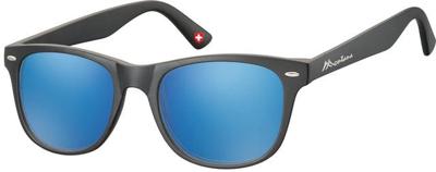 Zonnebril montana met revo blauw glas zwart
