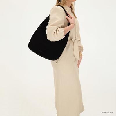 Hide & stitches brazos suède schoudertas-Black