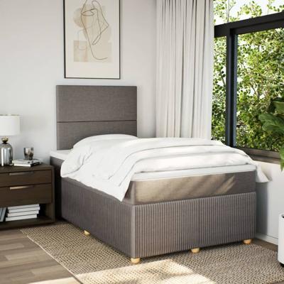 Boxspring met matras stof taupe 120x200 cm - thumbnail