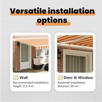 VidaXL Inklapbaar zonnescherm geel en oranje 400 × 300 cm - thumbnail