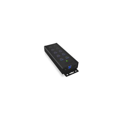 ICY BOX IB-HUB1703-QC3, 7 Port USB 3.2 Gen 1 mit 1x QC 3.0 u. 2x BC 1.2 Ladeanschl. USB 3.2 Gen 1-hub 10 poorten Met snellaadpoort Zwart