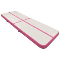 VidaXL Gymnastiekmat met pomp opblaasbaar 400x100x20 cm pvc roze - thumbnail