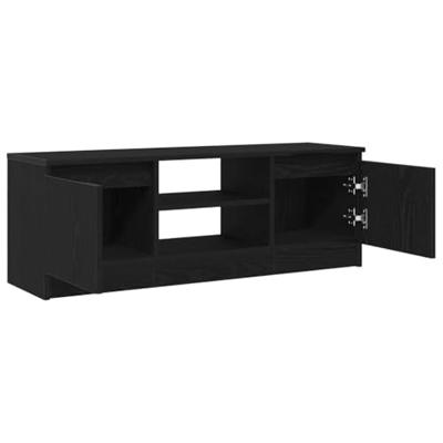 Tv-meubel 102x30x36 cm spaanplaat zwart eikenkleurig