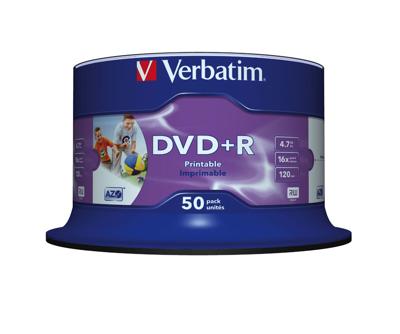 Verbatim 43512 DVD+R disc 4.7 GB 50 stuk(s) Spindel Bedrukbaar