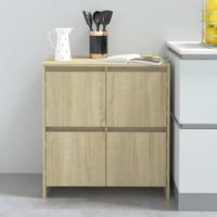 Dressoir met 4 deuren 70x41x75 cm spaanplaat eikenkleurig - thumbnail