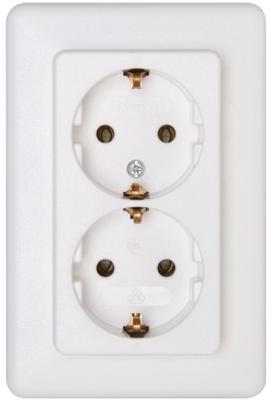 Kopp 912613066 Wandcontactdoos met randaarde Inzetstuk Europa Arctisch-wit, Mat 1 stuk(s)