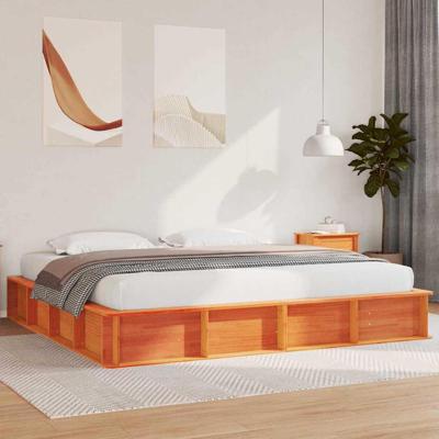 Bedframe met opslag Wasbruin 200 x 200 cm Hout