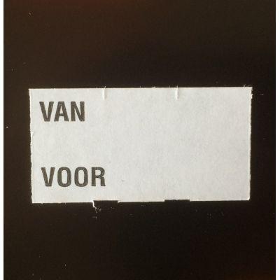 Etiket 3719 wit afnm.br VAN VOOR / 25rl