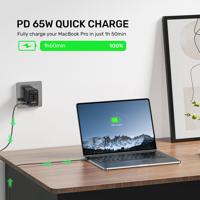 Stroomoplader - Unitek 65W Universal Travel Adapter (P1122ABK01) | 1xUSB-A 3xUSB-C 1xAC - thumbnail