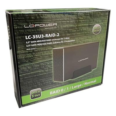 LC-Power LC-35U3-RAID-2 behuizing voor opslagstations HDD-behuizing Zwart 3.5 LC-Power LC-35U3-RAID-2 behuizing voor opslagstations HDD-behuizing Zwart 3.5