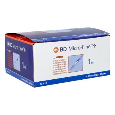 BD Microfine Insuline Spuit 1,0ml 29g 12,7mm100 324827