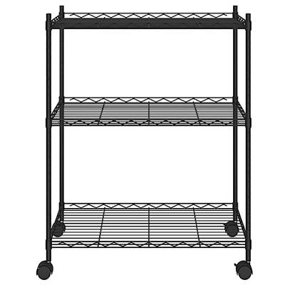 Opbergrek met wielen 3-laags 60x35x81 cm 150 kg zwart