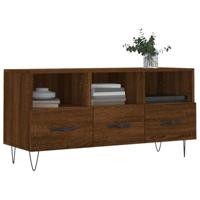 Tv-meubel 102x36x50 cm bewerkt hout bruineikenkleurig - thumbnail