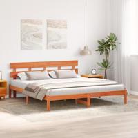 Bedframe met hoofdeinde Bruin 180 x 200 cm Massief grenenhout - thumbnail