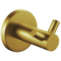 Handdoekhaak - Muurhaak - Leoni Rimbo - Dubbel - Rond - PVD - Geborsteld Goud - thumbnail