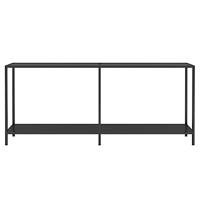 Wandtafel 180x35x75,5 cm gehard glas zwart - thumbnail