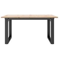 Salontafel O-frame 90x90x45 cm massief grenenhout en staal - thumbnail