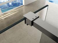 Wiesbaden Slim profielset met stabilisatiestang 120 cm chroom - thumbnail