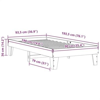 Bedframe zonder matras massief grenenhout wit 90x190 cm Bedframe zonder matras massief grenenhout wit 90x190 cm