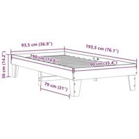 Bedframe zonder matras massief grenenhout wit 90x190 cm - thumbnail