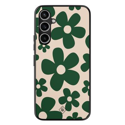 Samsung Galaxy S23 FE hoesje - Retro flowers groen Samsung Galaxy S23 FE hoesje - Retro flowers groen