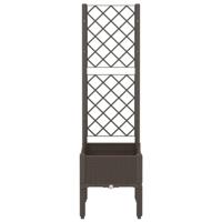 VidaXL Plantenbak met latwerk 40x40x142 cm polypropeen bruin - thumbnail