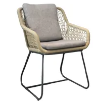 Dining Tuinstoel Portofino Olijf Groen Touw Stoel Buiten Tuin Vita - thumbnail