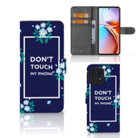 Motorola Edge 40 Pro Portemonnee Hoesje Flowers Blue DTMP - thumbnail