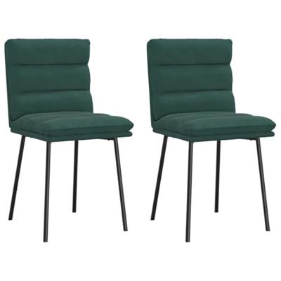 Eetkamerstoelen 2 st fluweel donkergroen