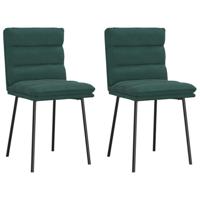 Eetkamerstoelen 2 st fluweel donkergroen - thumbnail