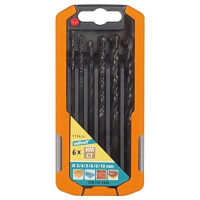 Wolfcraft Universeelboorset | Hardmetaal-voorzien | Ø3-10mm | 6-delig | 1 set - 7114000
