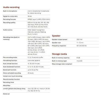 Philips DVT2110 VoiceTracer Audiorecorder Zwart/Zilver