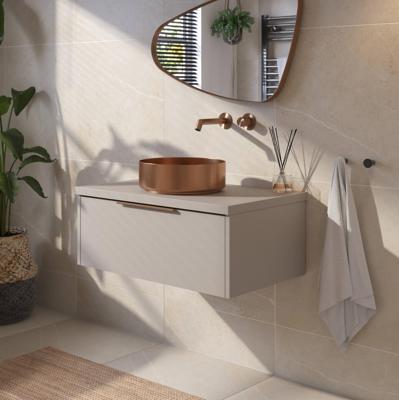 Saqu Lima badmeubel incl. afdekblad 80x51x32cm mat greige - koperen greep