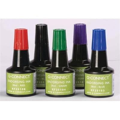 Q-CONNECT stempelinkt, flesje van 28 ml, blauw