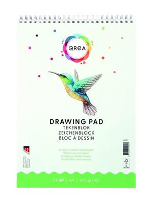 Tekenblok qrea a4 24vel 160gr spiraal