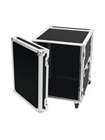 Roadinger PR-2 19 inch rack 14 HE Hout Incl. greep, Incl. wielen - thumbnail