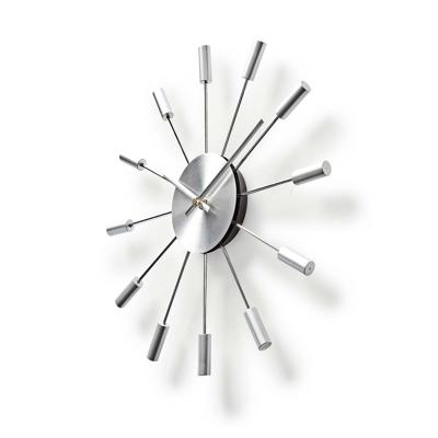 Nedis CLWA004MT34 Ronde Wandklok Diameter 34 Cm Zilver Nedis CLWA004MT34 Ronde Wandklok Diameter 34 Cm Zilver