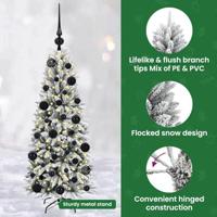 VidaXL Kunstkerstboom wit 120 cm pvc en plastic en staal en pe - thumbnail