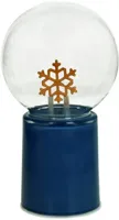 Kersten kerstfiguur glas sneeuwvlok led 10x10x17cm blauw, transparant - thumbnail