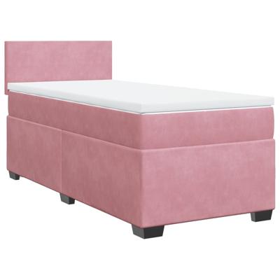 Boxspring met matras fluweel roze 100x200 cm - thumbnail